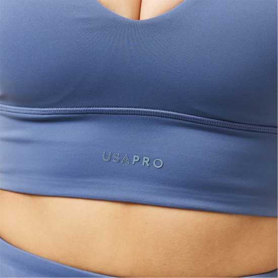 Usa Pro Pro Medium Impact V Neck Bra Womens Буря Спортни сутиени
