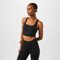 Usa Pro Pro Square Neck Bra Womens Черно Спортни сутиени