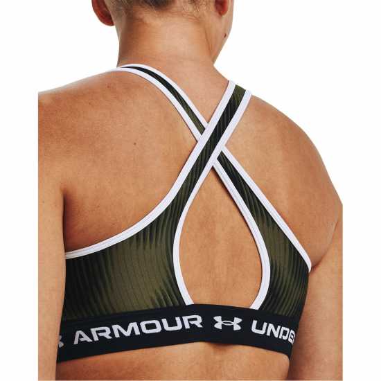 Under Armour Crossback Print Sports Bra Marine OD Green Спортни сутиени