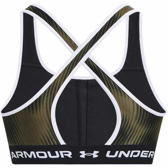 Under Armour Crossback Print Sports Bra Marine OD Green Спортни сутиени