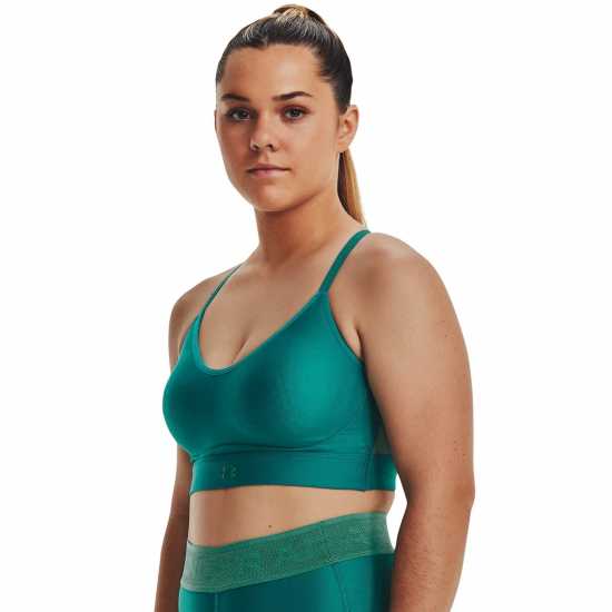Under Armour Infinity Covered Womens Light Support Sports Bra Teal/Bird Green Спортни сутиени