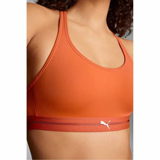 Puma Women Sporty Padded Top 1P Low Impact Sports Bra Womens Flame orange Спортни сутиени
