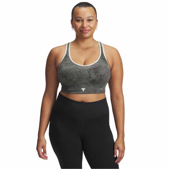 Under Armour Armour Pjt Rck Lg Ll Infty Pt Bra Medium Impact Sports Womens Green Спортни сутиени