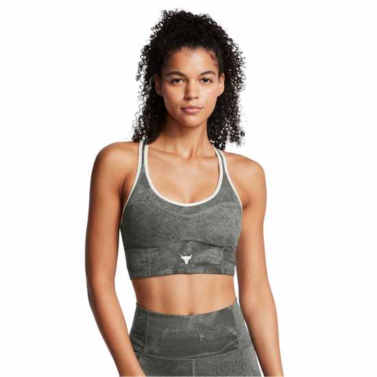 Under Armour Armour Pjt Rck Lg Ll Infty Pt Bra Medium Impact Sports Womens Green Спортни сутиени
