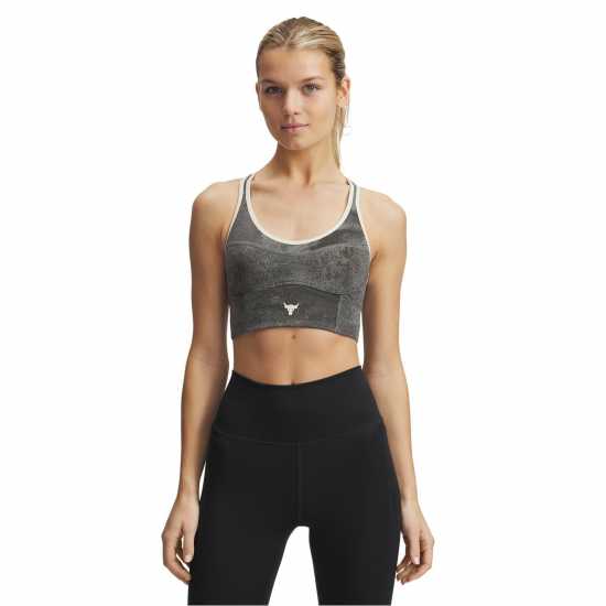 Under Armour Armour Pjt Rck Lg Ll Infty Pt Bra Medium Impact Sports Womens Green Спортни сутиени