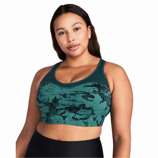 Under Armour Armour Pjt Rck Lg Ll Infty Pt Bra Medium Impact Sports Womens Green Спортни сутиени