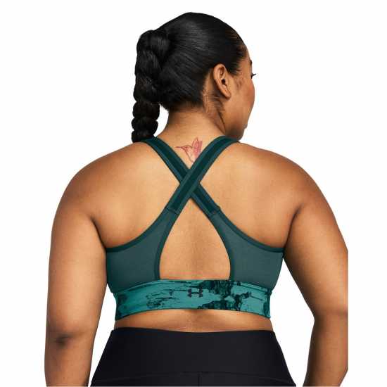 Under Armour Armour Pjt Rck Lg Ll Infty Pt Bra Medium Impact Sports Womens Green Спортни сутиени