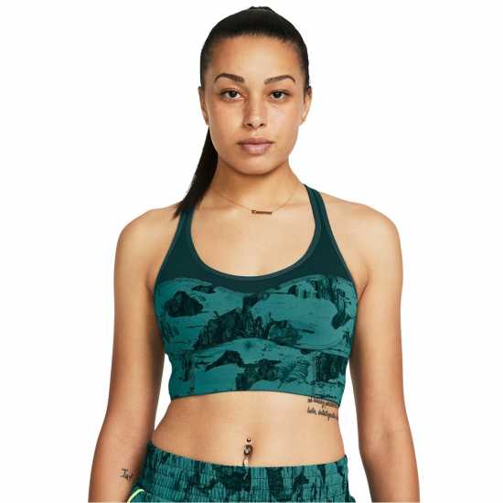 Under Armour Armour Pjt Rck Lg Ll Infty Pt Bra Medium Impact Sports Womens Green Спортни сутиени