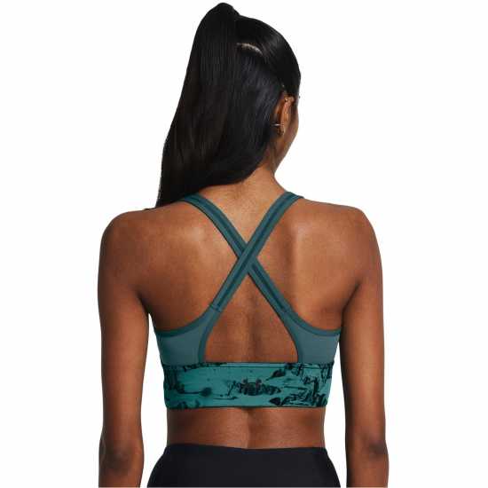 Under Armour Armour Pjt Rck Lg Ll Infty Pt Bra Medium Impact Sports Womens Green Спортни сутиени