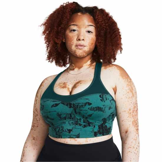 Under Armour Armour Pjt Rck Lg Ll Infty Pt Bra Medium Impact Sports Womens Green Спортни сутиени