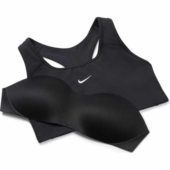Nike Swoosh Women's Medium-Support 1-Piece Pad Sports Bra Black Спортни сутиени