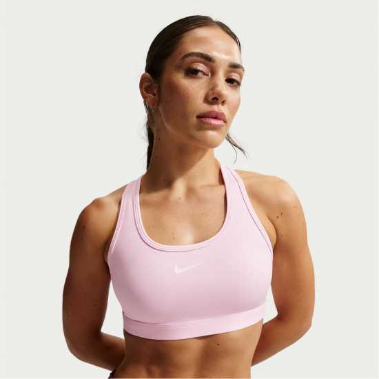 Nike Swoosh Women's Medium-Support 1-Piece Pad Sports Bra Pink Foam 