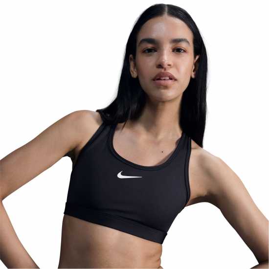 Nike Swoosh Women's Medium-Support 1-Piece Pad Sports Bra Черно 