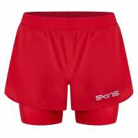 Skins Дамски Шорти Sr3 Superpose Performance Shorts Womens Червено Дамски клинове за фитнес