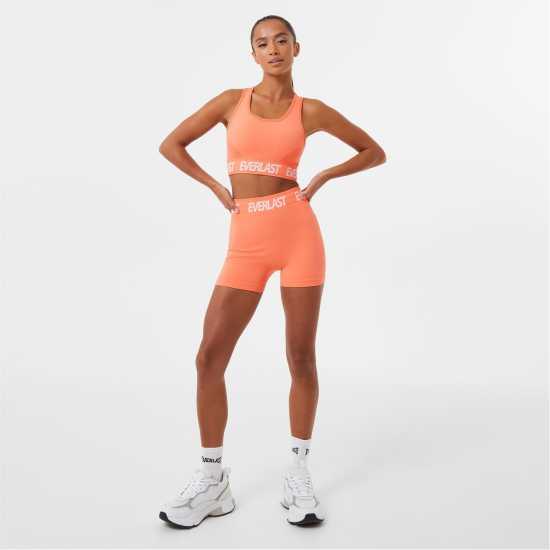 Everlast Seamless Logo Sports Bra Womens Оранжево Спортни сутиени