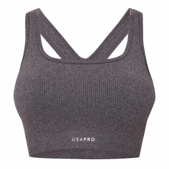 Спортни сутиени Usa Pro Pro Seamless Ribbed Bra Womens Еспресо Марл Usa Pro Pro Seamless Ribbed Bra Womens Еспресо Марл Спортни сутиени