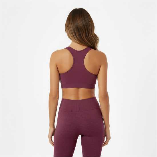 Usa Pro Спортен Безшевен Сутиен Кръстосани Презрамки Up Seamless Crop Sports Bra Dark Cherry USA Pro UP Seamless Crop Sports Bra Dark Cherry