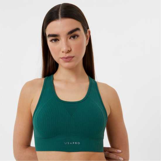 Спортни сутиени Usa Pro Спортен Безшевен Сутиен Кръстосани Презрамки Seamless Crop Sports Bra Горско зелено Usa Pro Спортен Безшевен Сутиен Кръстосани Презрамки Seamless Crop Sports Bra Горско зелено Спортни сутиени
