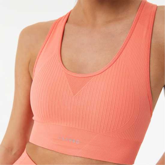 Usa Pro Спортен Безшевен Сутиен Кръстосани Презрамки Seamless Crop Sports Bra Корал Спортни сутиени