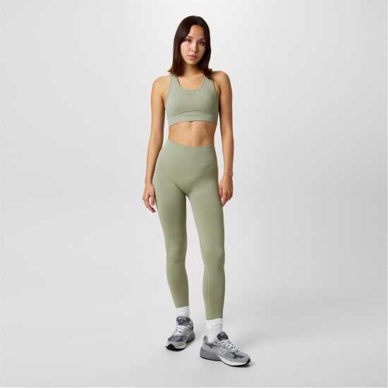 Usa Pro Спортен Безшевен Сутиен Кръстосани Презрамки Seamless Crop Sports Bra Чай Спортни сутиени