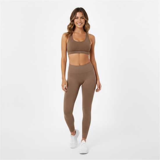 Дамски дрехи за фитнес Usa Pro Спортен Безшевен Сутиен Кръстосани Презрамки Seamless Crop Sports Bra Тъмно кафяво Usa Pro Спортен Безшевен Сутиен Кръстосани Презрамки Seamless Crop Sports Bra Тъмно кафяво Дамски дрехи за фитнес