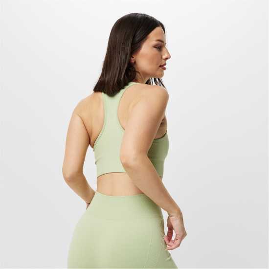 Usa Pro Спортен Безшевен Сутиен Кръстосани Презрамки Seamless Crop Sports Bra Писташка Спортни сутиени