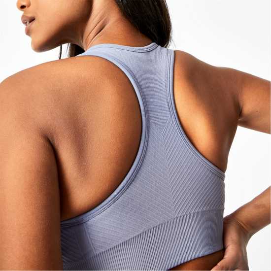 Usa Pro Спортен Безшевен Сутиен Кръстосани Презрамки Seamless Crop Sports Bra Еспресо Спортни сутиени