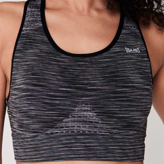 Usa Pro Спортен Безшевен Сутиен Кръстосани Презрамки Seamless Crop Sports Bra Угъл Спортни сутиени