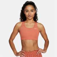 Nike Дамски Спортен Сутиен Swoosh Medium-Support Sports Bra Ladies Madder Root Спортни сутиени