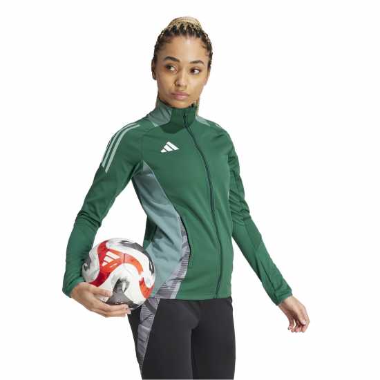 Adidas Women's Tiro24 Tracksuit Top Dark Green 