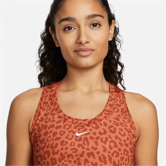Nike Дамски Потник Dri-Fit One Slim Fit Printed Tank Top Ladies Orange AOP - Атлетика