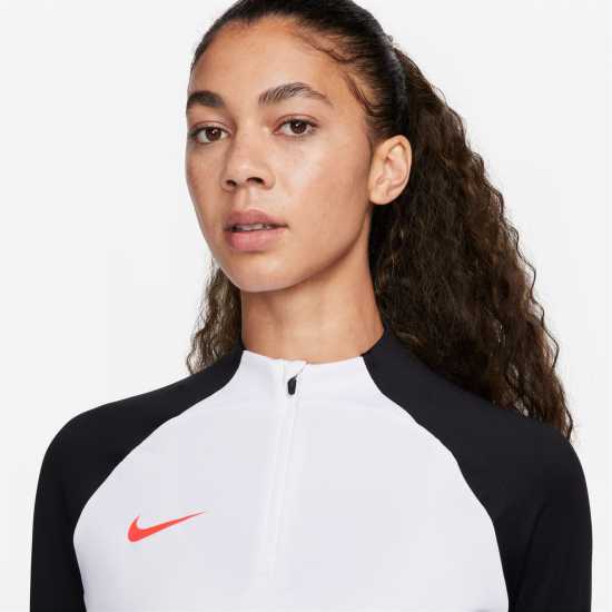 Nike Strike Drill Top Womens White/Black Дамски горнища с цип
