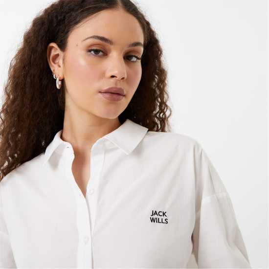 Jack Wills Cropped Logo Shirt  Дамски ризи и тениски