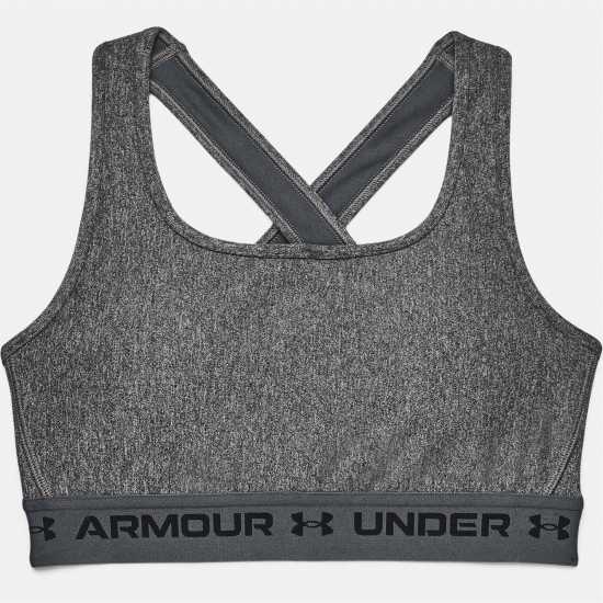 Under Armour Armour Medium Support Crossback Bra Womens Charcoal Light Heather - Спортни сутиени