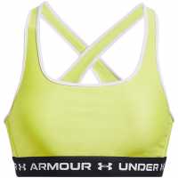 Under Armour Armour Medium Support Crossback Bra Womens Lime Yellow Спортни сутиени