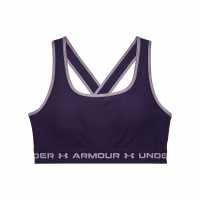 Under Armour Armour Medium Support Crossback Bra Womens Purple Switch Спортни сутиени