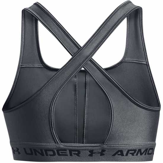 Under Armour Armour Medium Support Crossback Bra Womens Pitch Grey Спортни сутиени