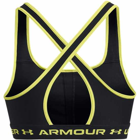 Under Armour Armour Medium Support Crossback Bra Womens Black/Yelow Спортни сутиени