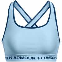 Under Armour Armour Medium Support Crossback Bra Womens Blizzard/Blue Спортни сутиени