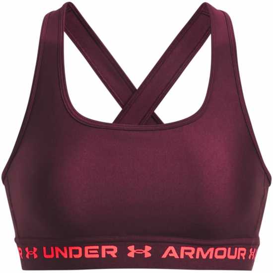 Under Armour Armour Medium Support Crossback Bra Womens Dark Maroon Спортни сутиени