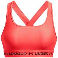Under Armour Armour Medium Support Crossback Bra Womens Beta/Black Спортни сутиени