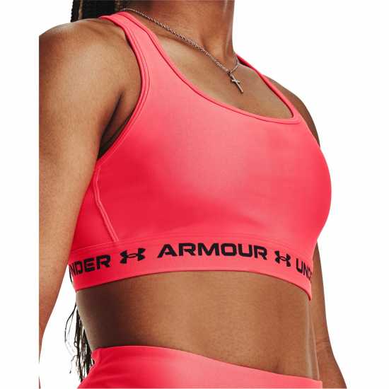 Under Armour Armour Medium Support Crossback Bra Womens Beta/Black Спортни сутиени