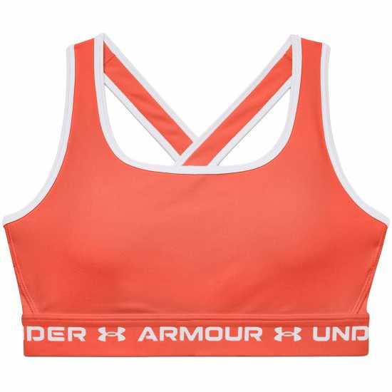 Under Armour Armour Medium Support Crossback Bra Womens Orange Спортни сутиени