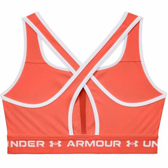 Under Armour Armour Medium Support Crossback Bra Womens Orange Спортни сутиени