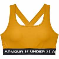 Under Armour Armour Medium Support Crossback Bra Womens Yellow Спортни сутиени