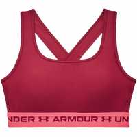 Under Armour Armour Medium Support Crossback Bra Womens Maroon Спортни сутиени