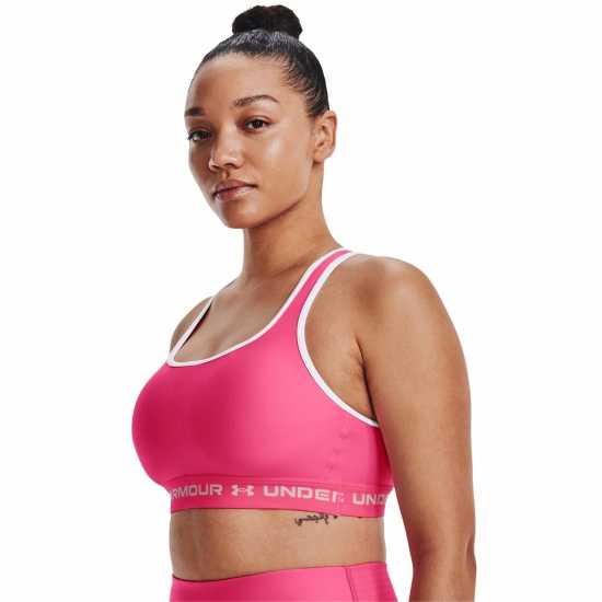 Under Armour Armour Medium Support Crossback Bra Womens Pink Спортни сутиени