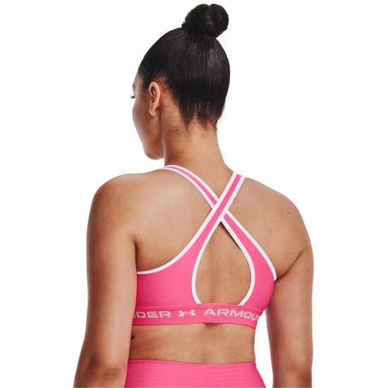 Under Armour Armour Medium Support Crossback Bra Womens Pink Спортни сутиени