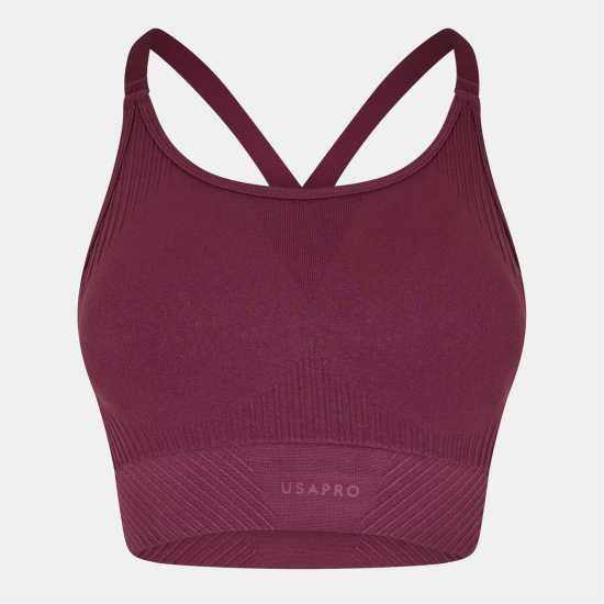 Usa Pro Up Seamless Adjustable Sports Bra Dark Cherry 