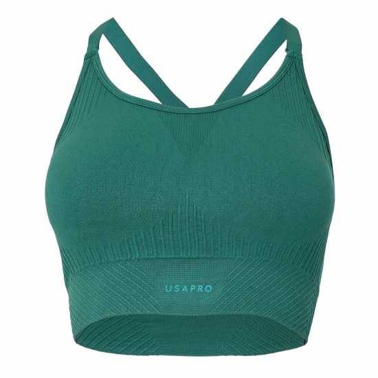 Usa Pro Up Seamless Adjustable Sports Bra Forest Green 